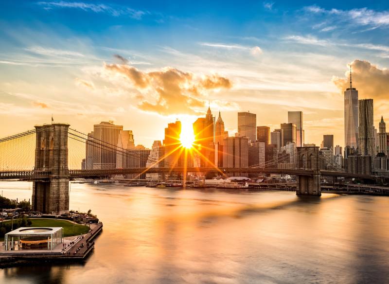 Papermoon Fototapete »Brooklyn Bridge Sunset« von Papermoon