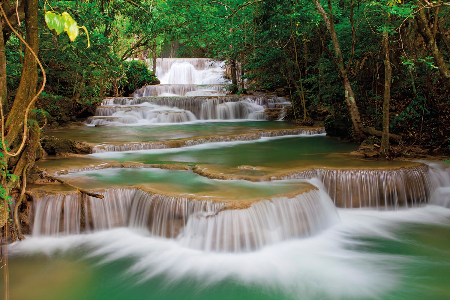 Papermoon Fototapete »Deep Forest Waterfall« von Papermoon