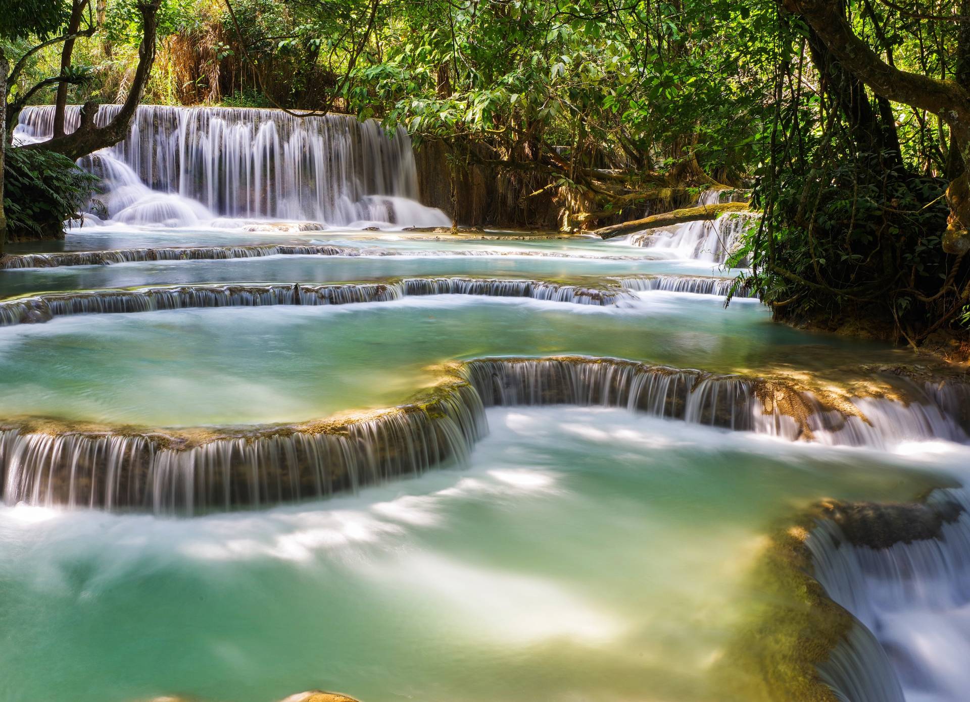 Papermoon Fototapete »Forest Waterfall Laos« von Papermoon