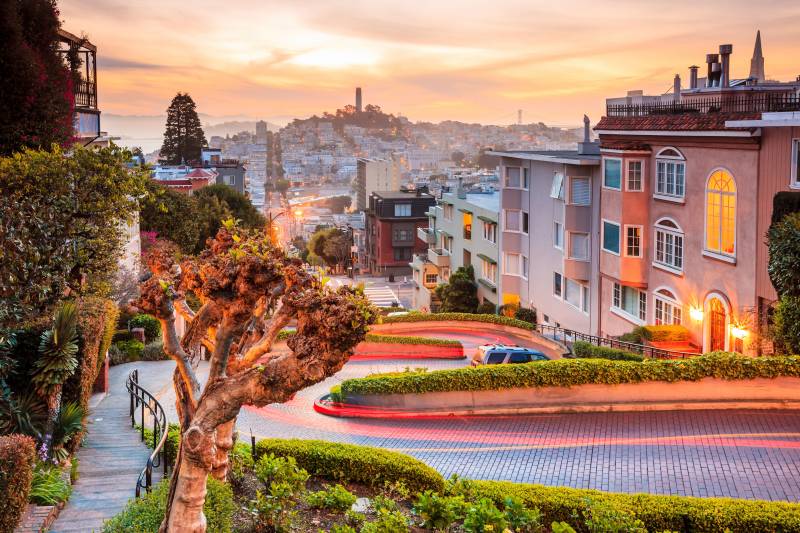 Papermoon Fototapete »Lombard Street in San Francisco« von Papermoon