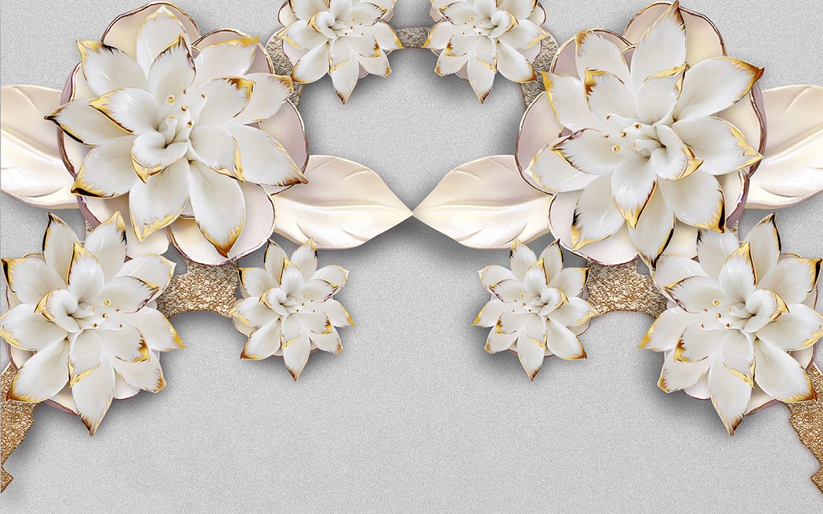 Papermoon Fototapete »Muster mit Blumen« von Papermoon