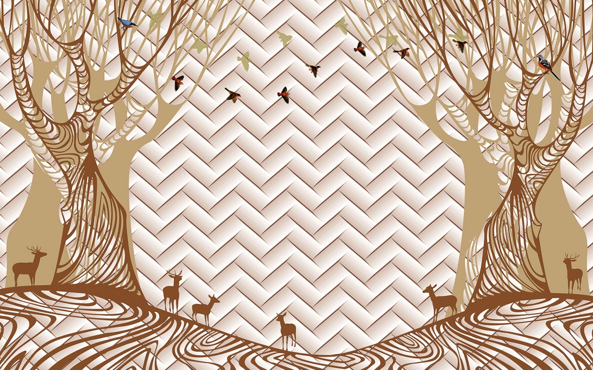 Papermoon Fototapete »Muster mit Wald« von Papermoon