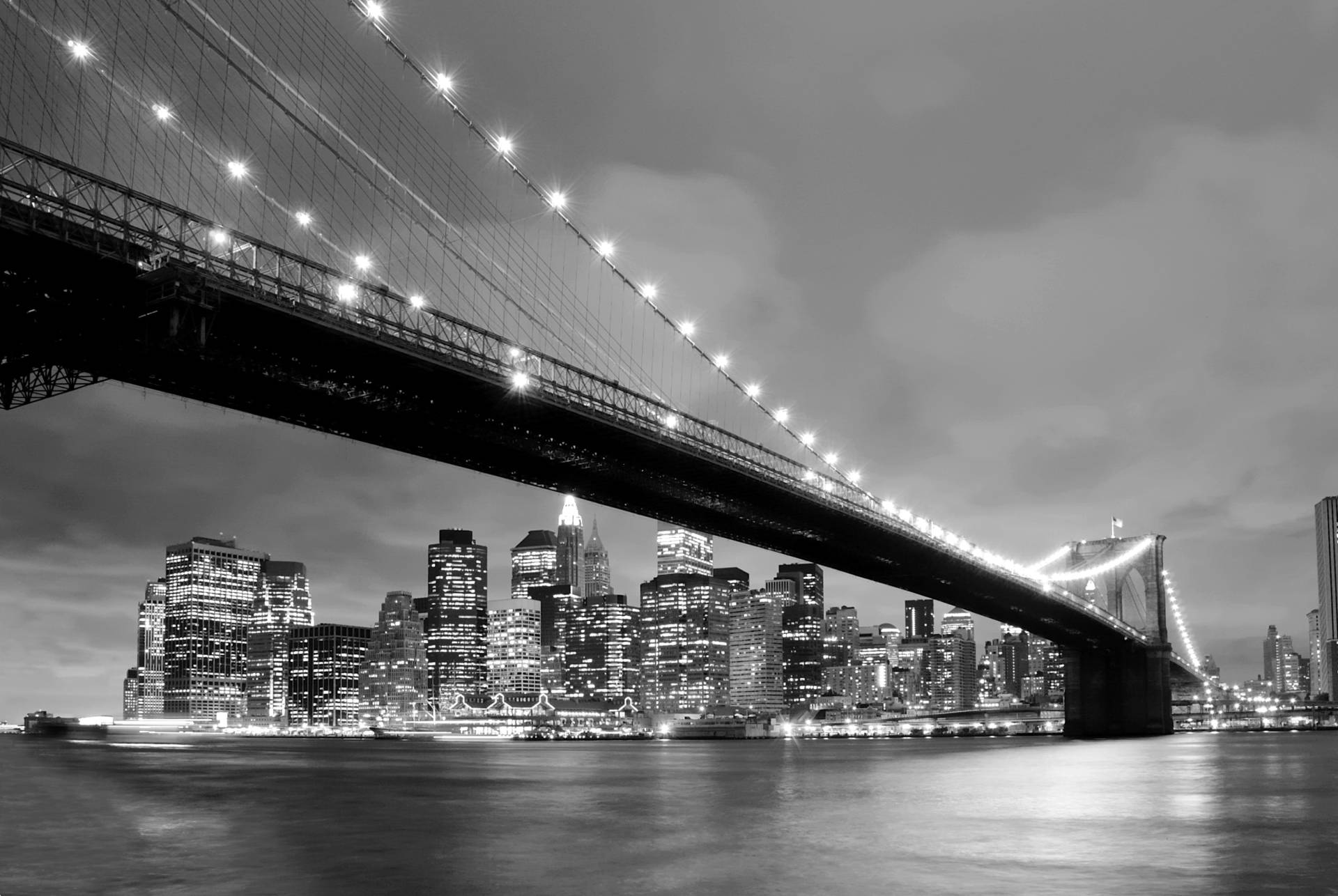 Papermoon Fototapete »New York Brücke Schwarz & Weiss« von Papermoon