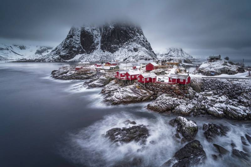 Papermoon Fototapete »Photo-Art ANDY CHAN, WINTER-LOFOTEN-INSELN« von Papermoon