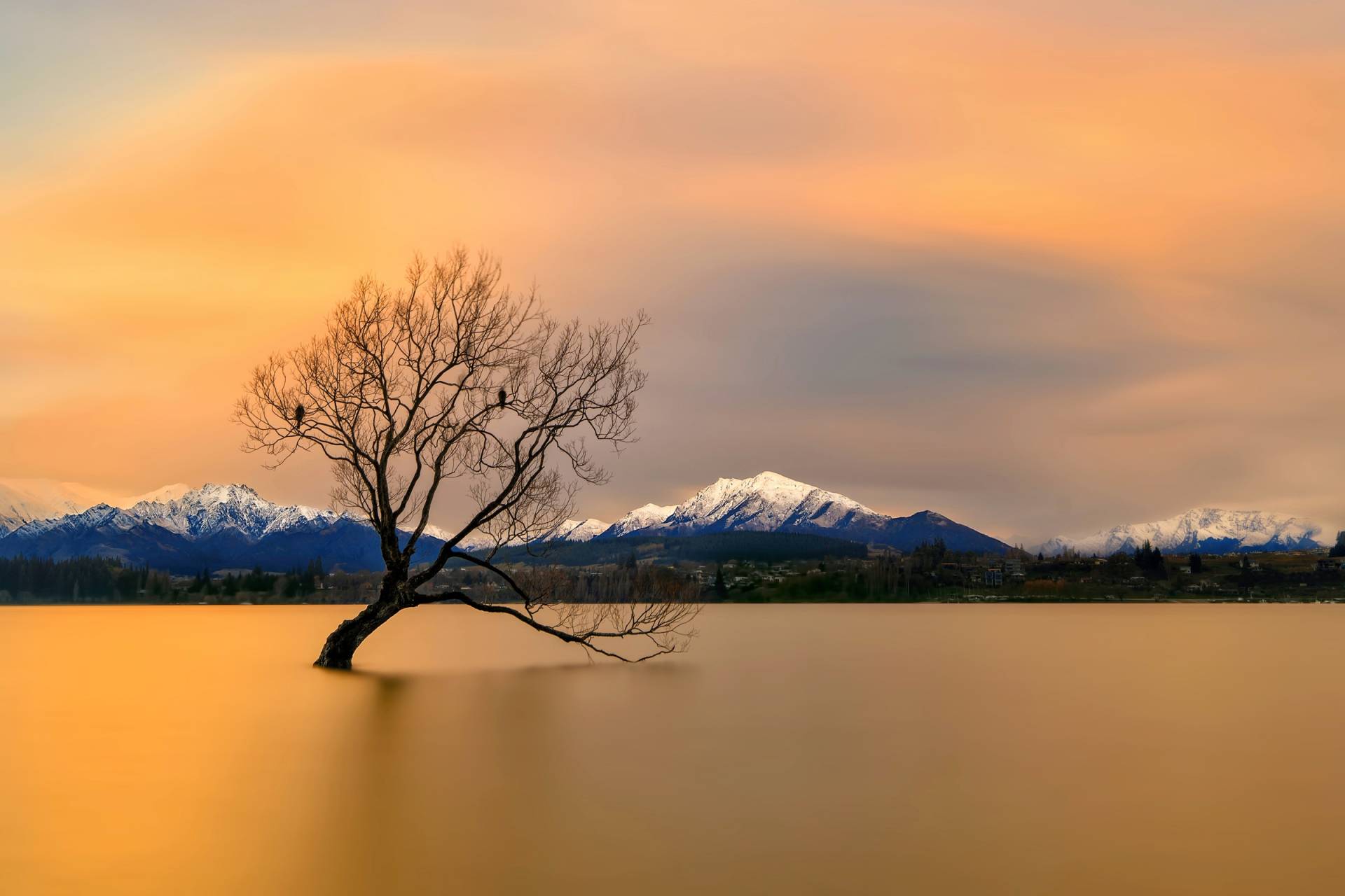 Papermoon Fototapete »Photo-Art HUA ZHU, MORGENGLÜHEN DES LAKE WANAKA« von Papermoon