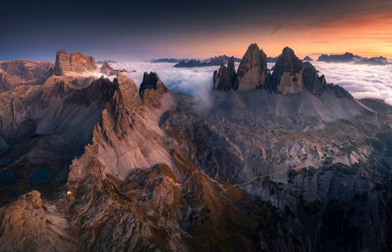 Papermoon Fototapete »Photo-Art KAROL NIENARTOWICZ, TRE CIME DI LAVAREDO« von Papermoon