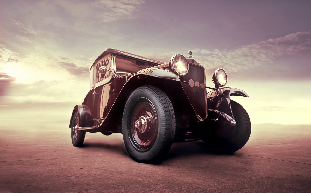 Papermoon Fototapete »Posing Oldtimer« Papermoon Fototapete »Posing Oldtimer« von Papermoon