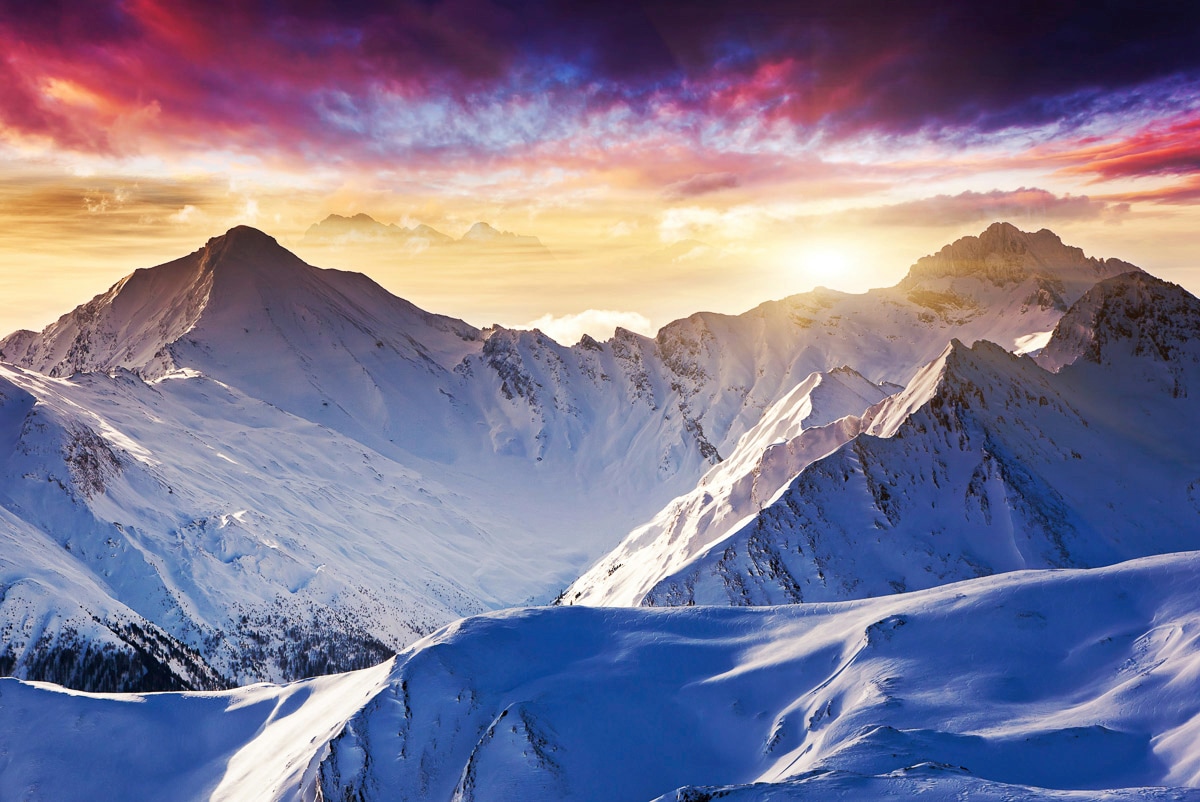 Papermoon Fototapete »Schneeberge« von Papermoon