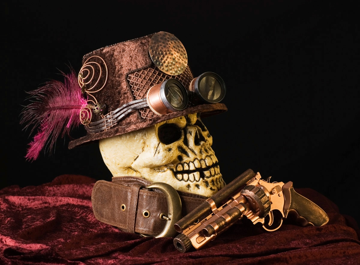 Papermoon Fototapete »Steampunk totenkopf« von Papermoon
