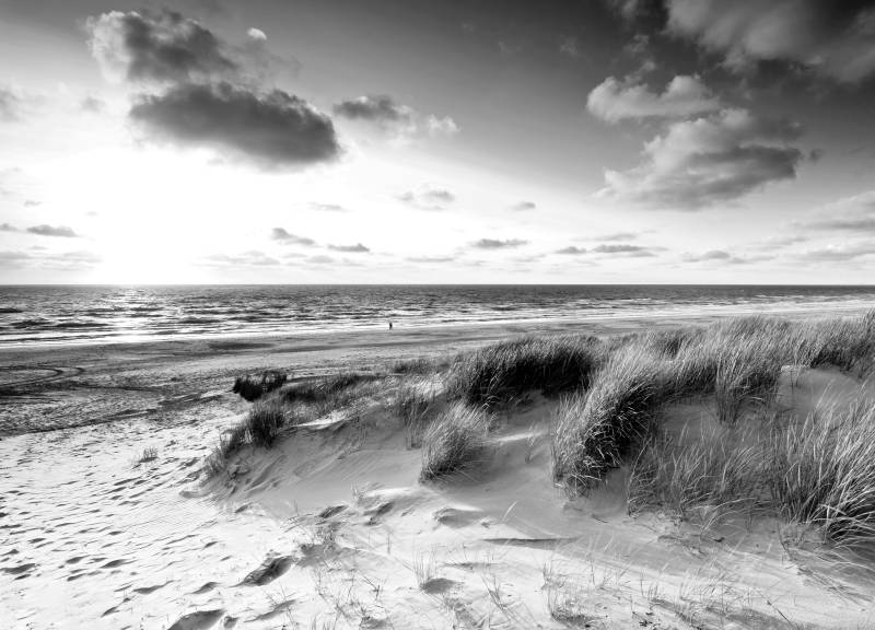 Papermoon Fototapete »Strand Schwarz & Weiss« von Papermoon