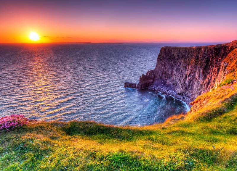 Papermoon Fototapete »Sunset at Moher Cliffs« von Papermoon