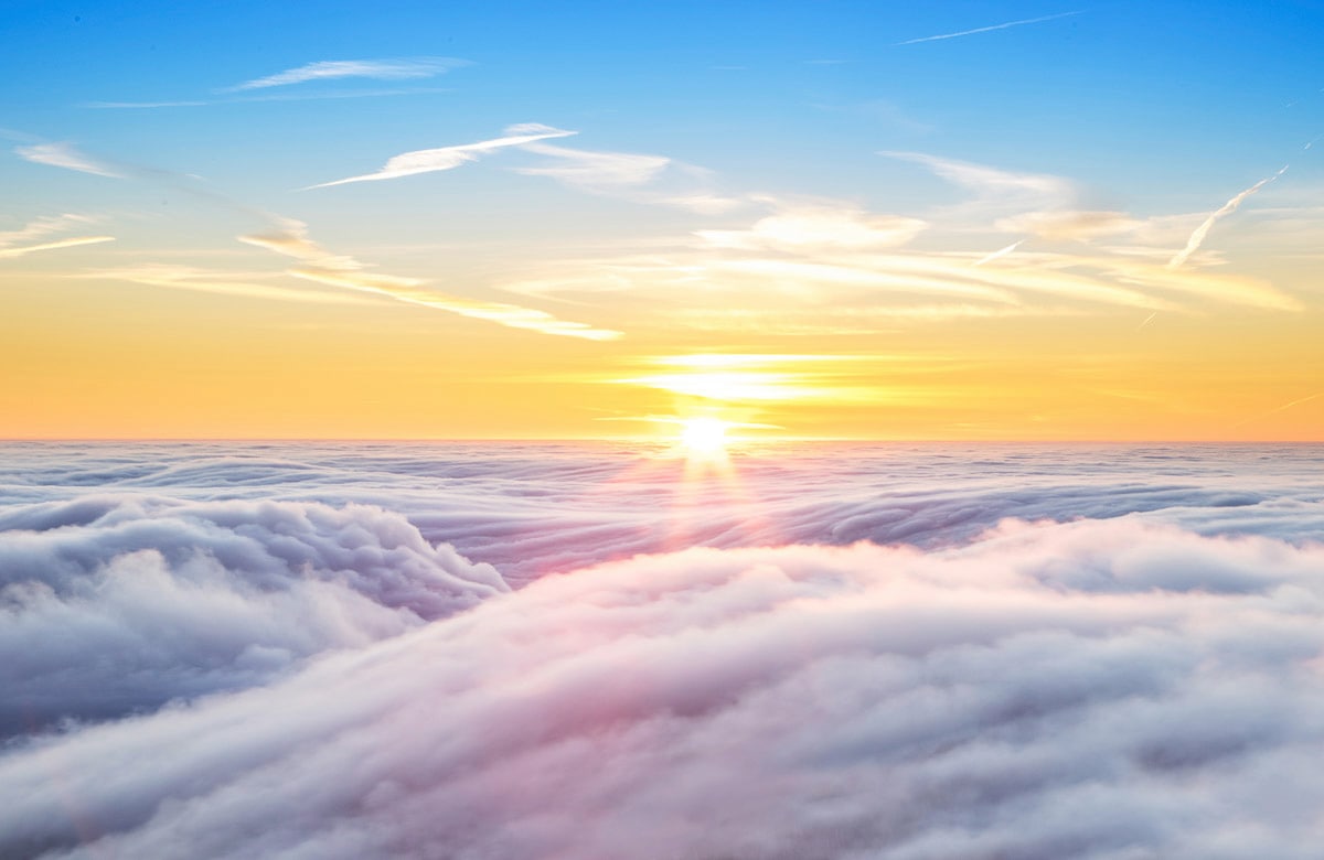 Papermoon Fototapete »WOLKEN-SONNE HIMMEL NATUR ERDE WELTALL PLANETEN XXL« von Papermoon