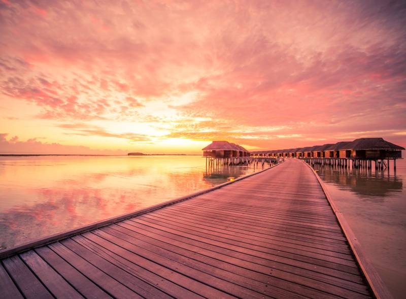 Papermoon Fototapete »Water Bungalows Maldives« von Papermoon