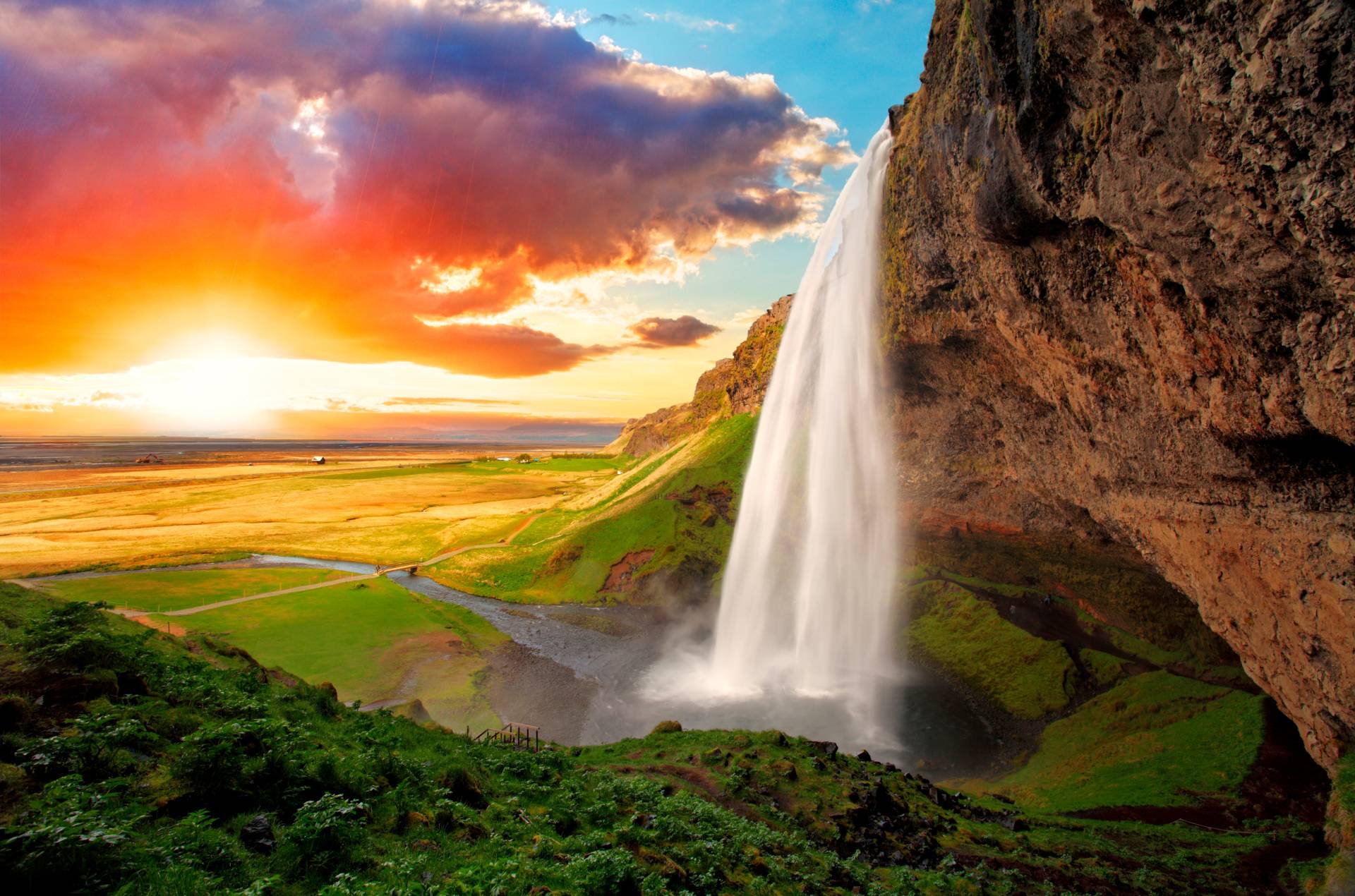 Papermoon Fototapete »Waterfall, Iceland« von Papermoon