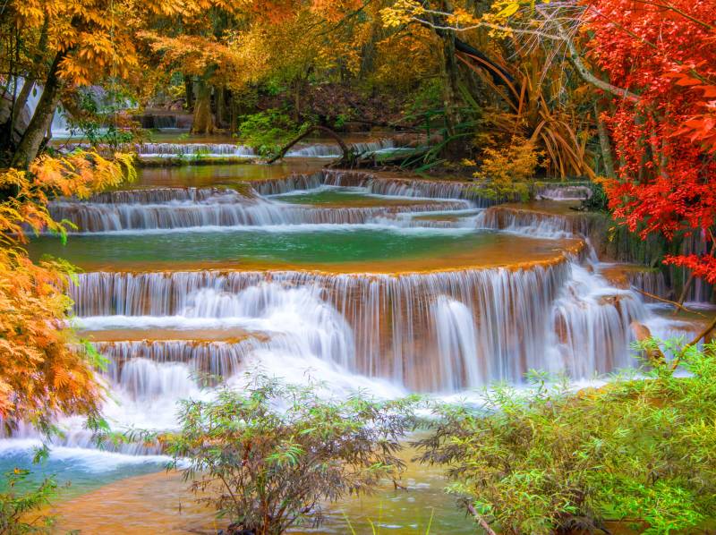 Papermoon Fototapete »Waterfall in Rain Forest« von Papermoon