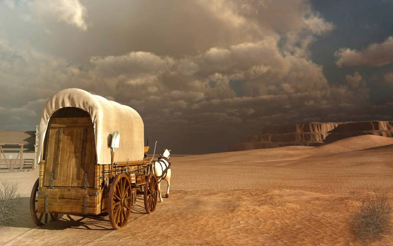 Papermoon Fototapete »Western Wagon« von Papermoon