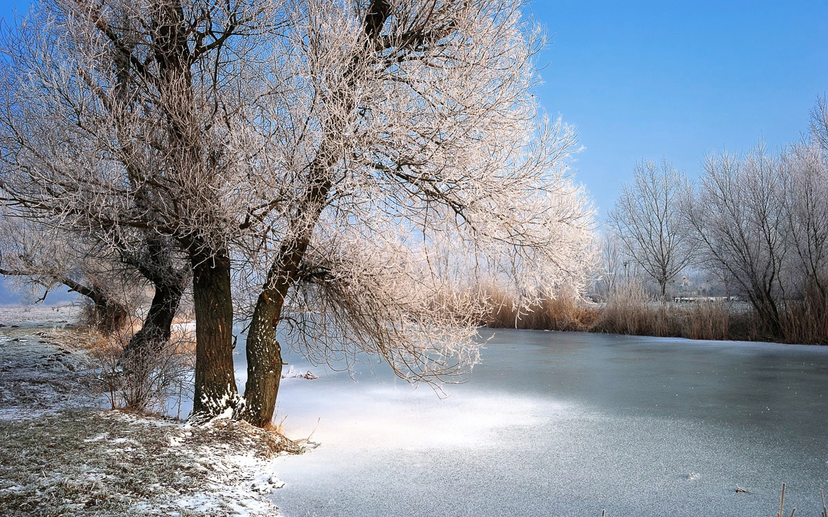 Papermoon Fototapete »Winter Fluss« von Papermoon