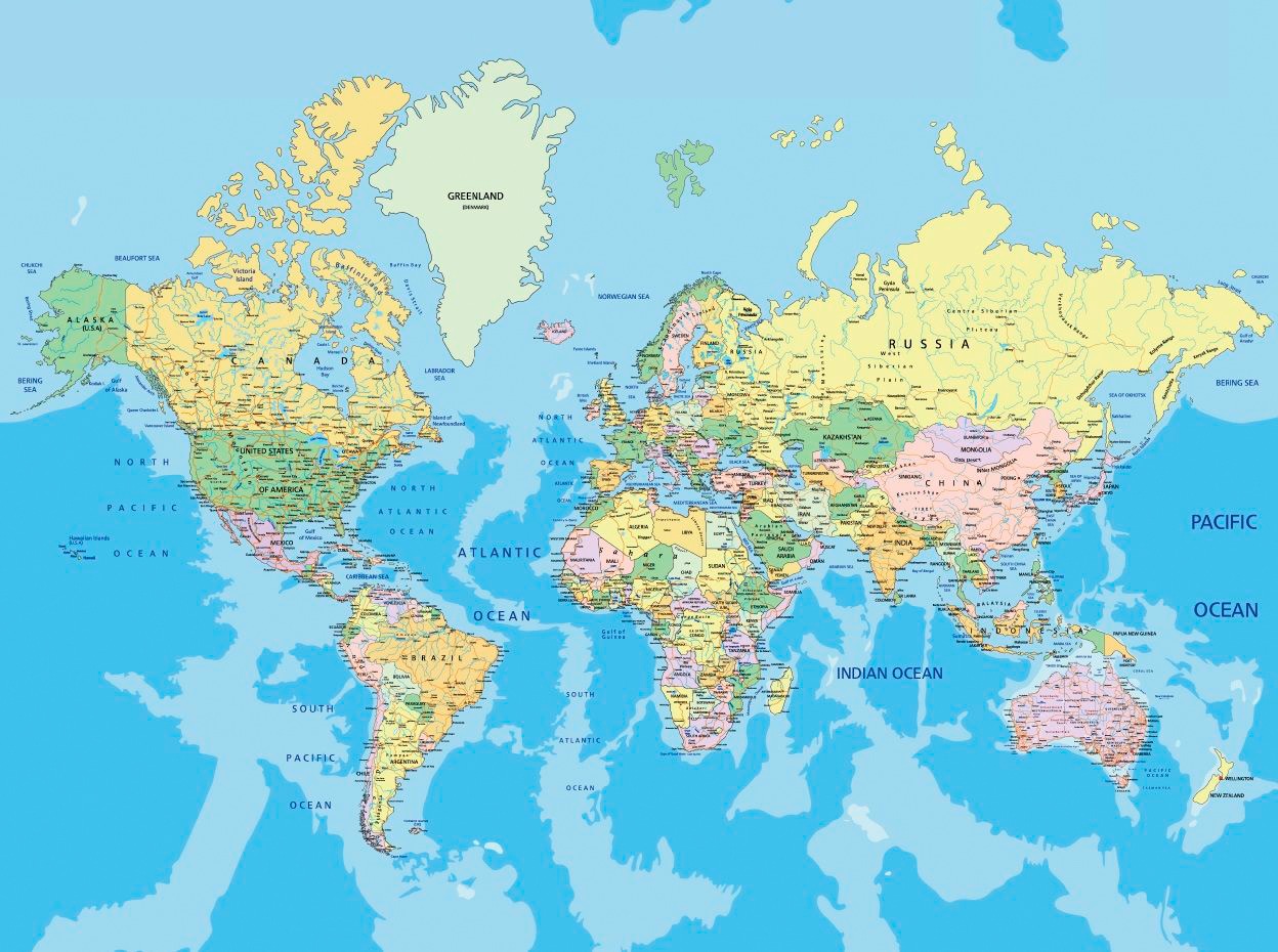 Papermoon Fototapete »World Map« von Papermoon