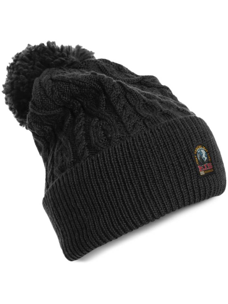 Parajumpers cable-knit beanie hat - Black von Parajumpers