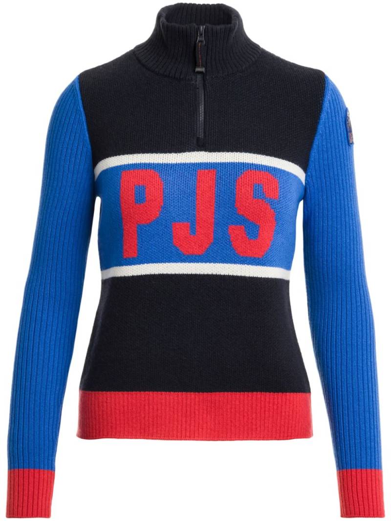 Parajumpers intarsia-knit logo jumper - Blue von Parajumpers