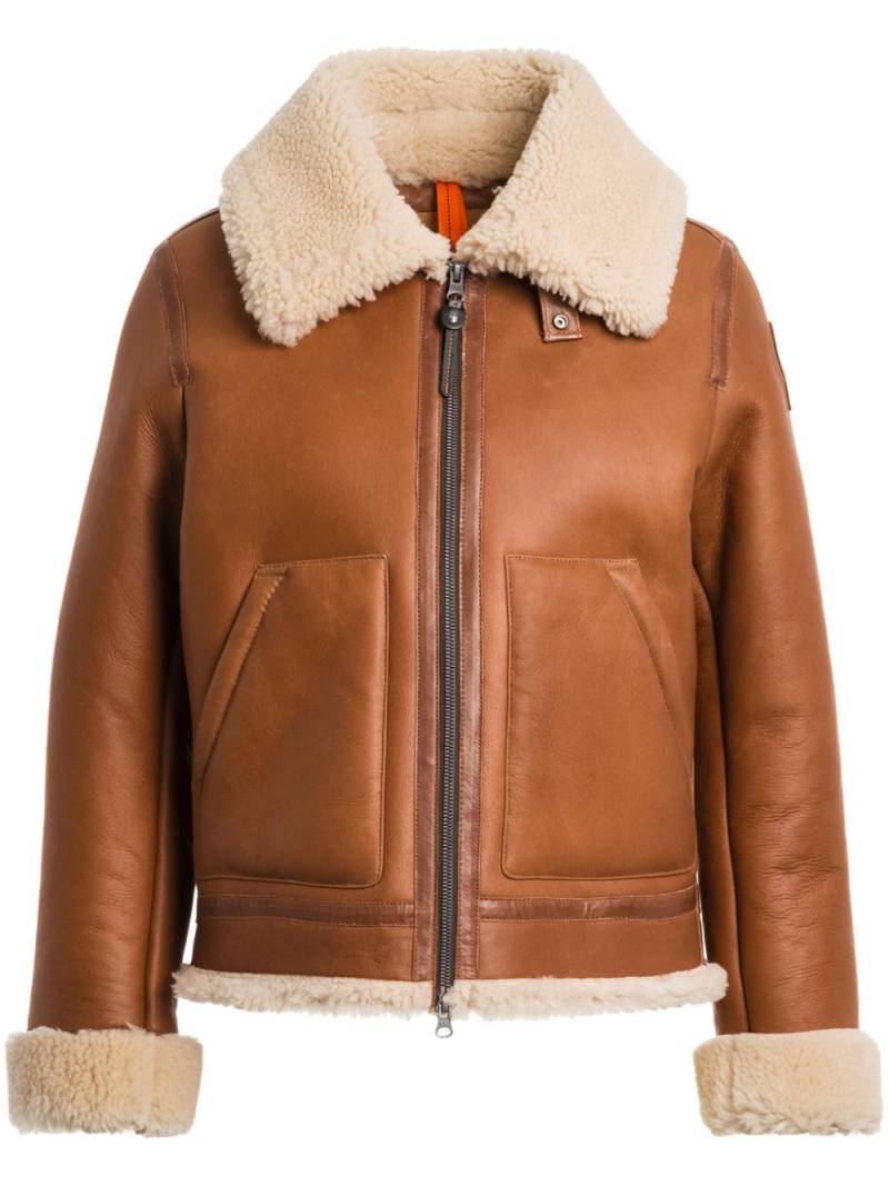 Parajumpers leather jacket - Brown von Parajumpers