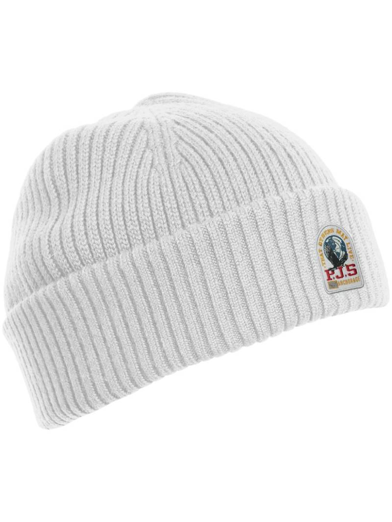 Parajumpers logo-patch beanie hat - White von Parajumpers