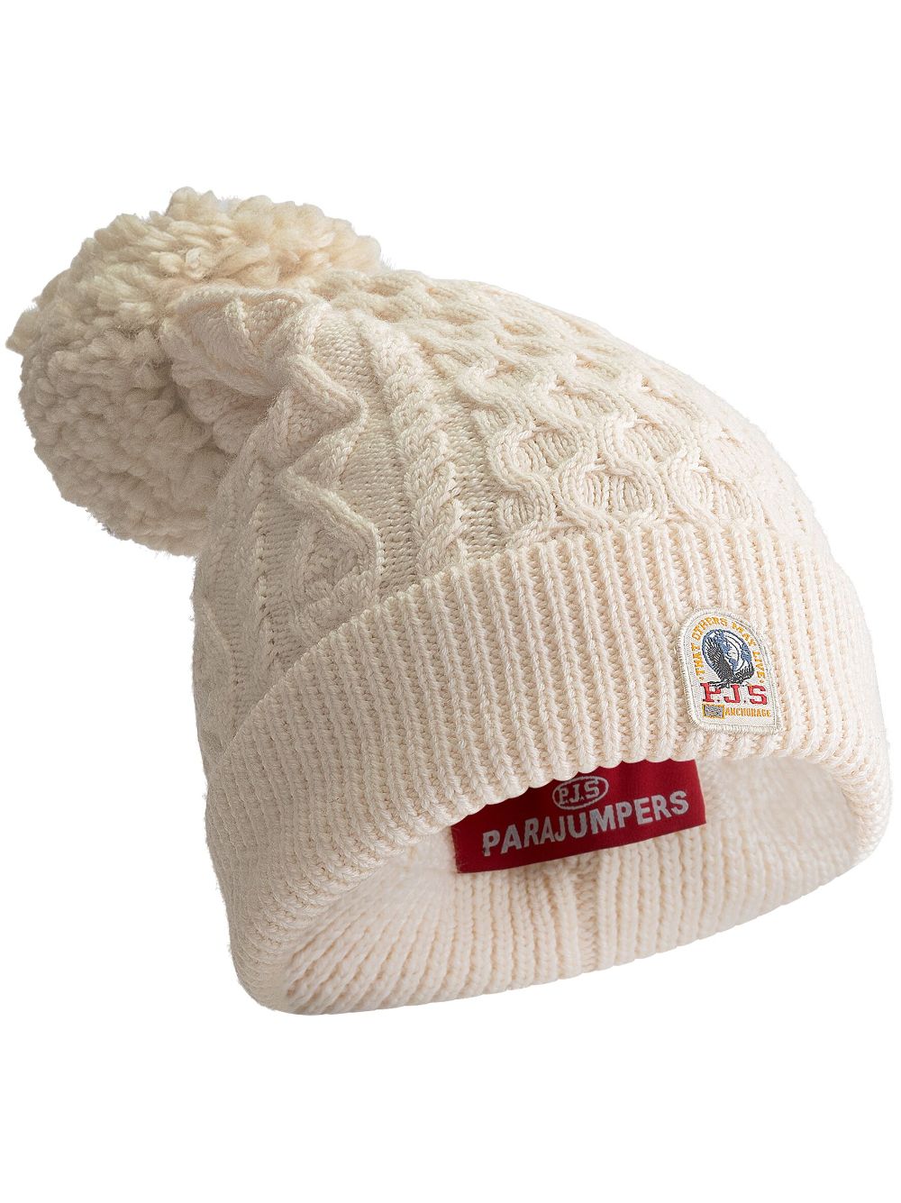 Parajumpers logo-patch beanie hat - White von Parajumpers