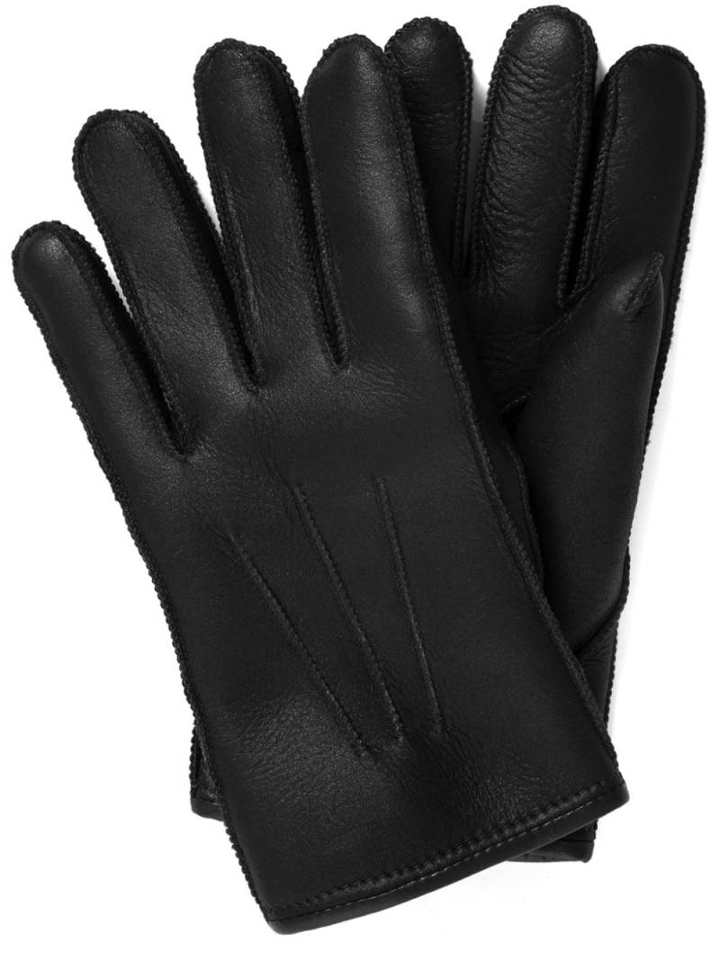 Parajumpers piped-stitch leather gloves - Black von Parajumpers