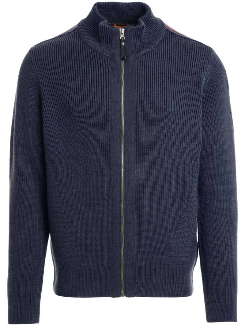 Parajumpers zip-up knitted cardigan - Blue von Parajumpers