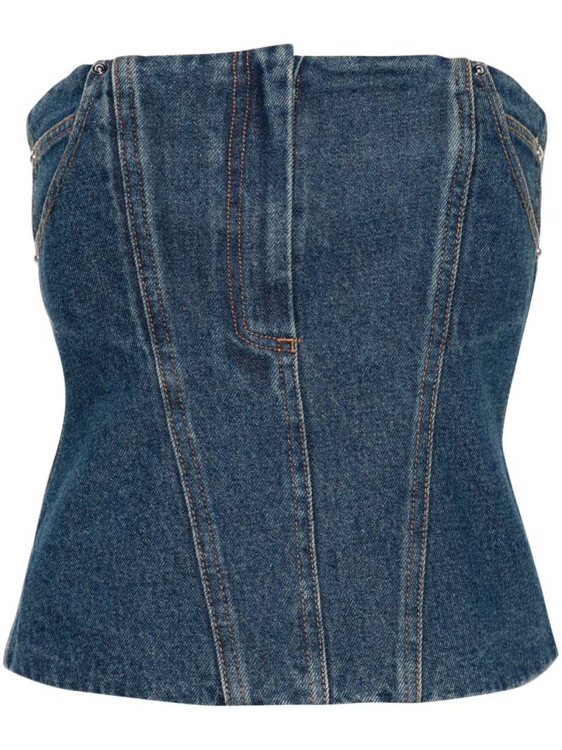 Paris Georgia Jo denim bandeau top - Blue von Paris Georgia