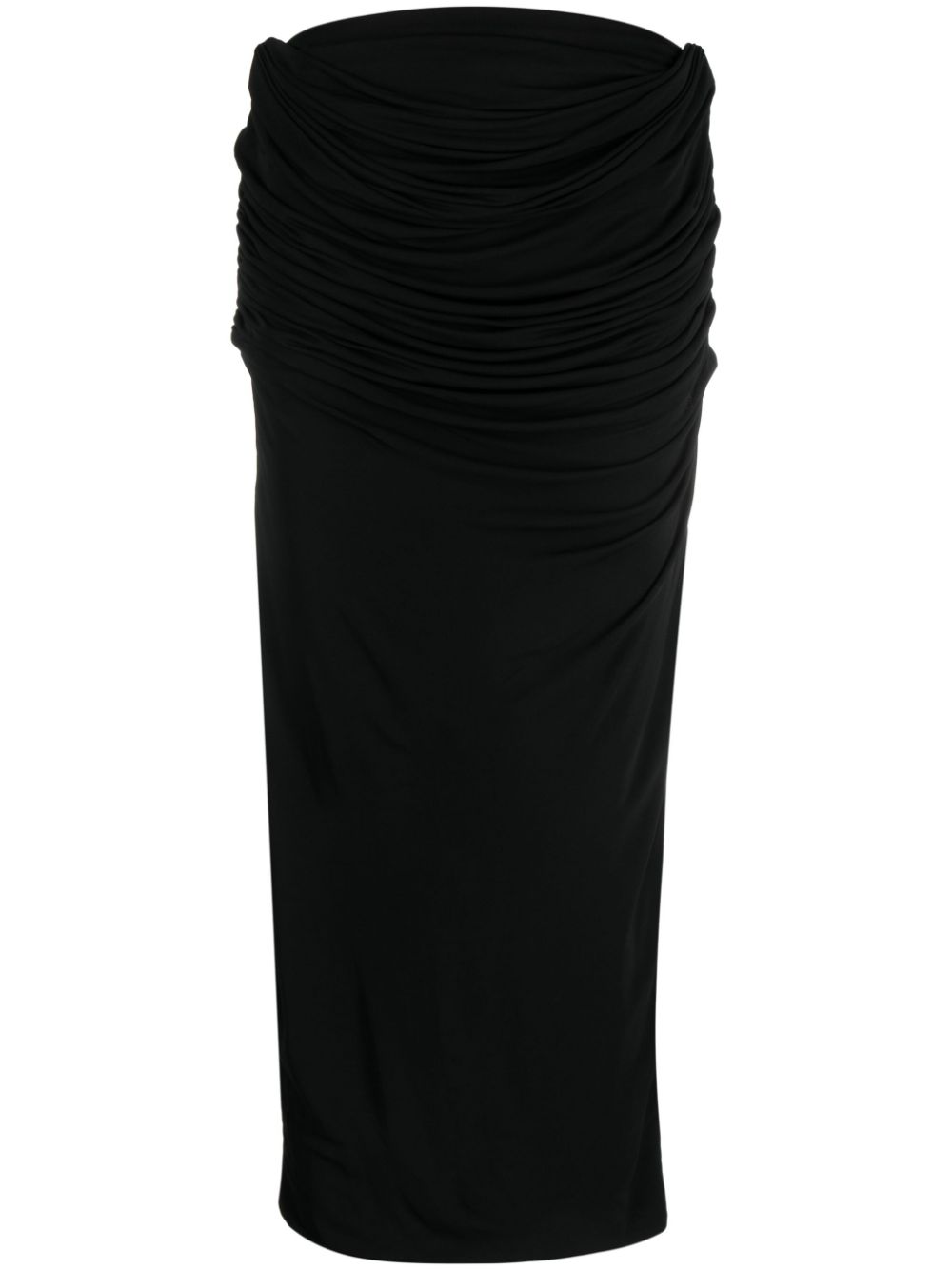 Paris Georgia draped midi straight skirt - Black von Paris Georgia