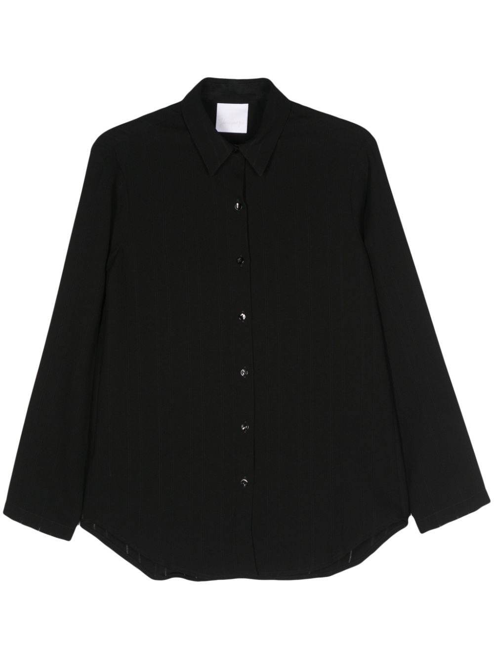 Paris Georgia drop-stitch-detail crepe shirt - Black