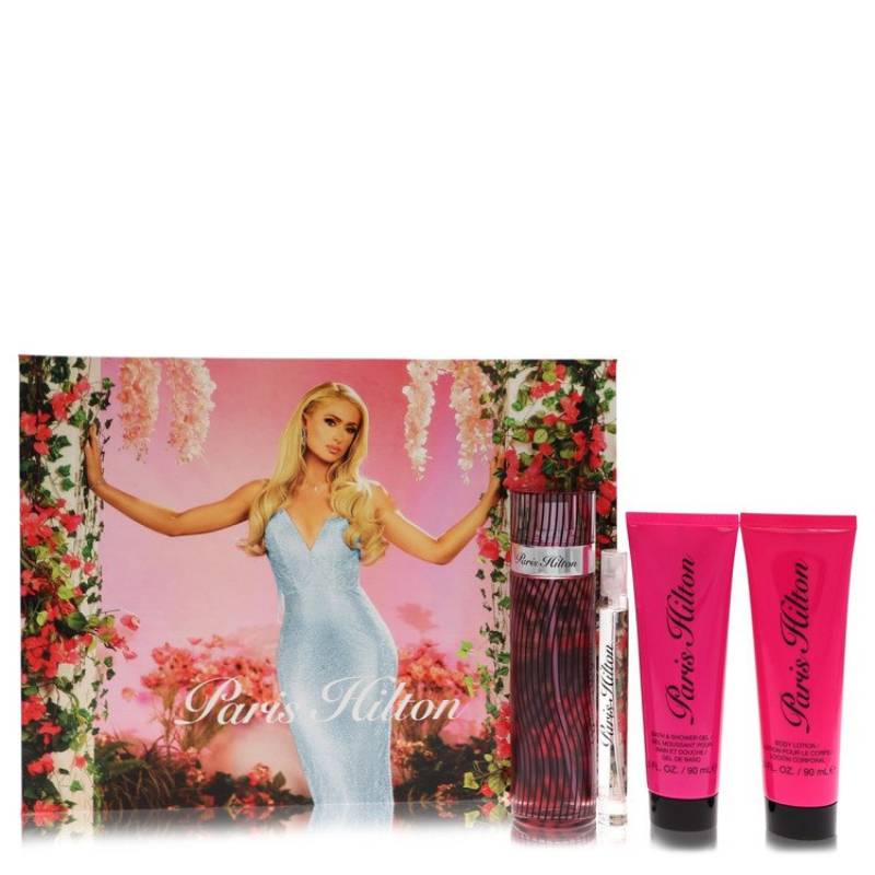 Paris Hilton Gift Set -- 101 ml Eau De Parfum Spray + 89 ml Body Lotion + 89 ml Shower Gel + 11 ml  Mini EDP Spray von Paris Hilton