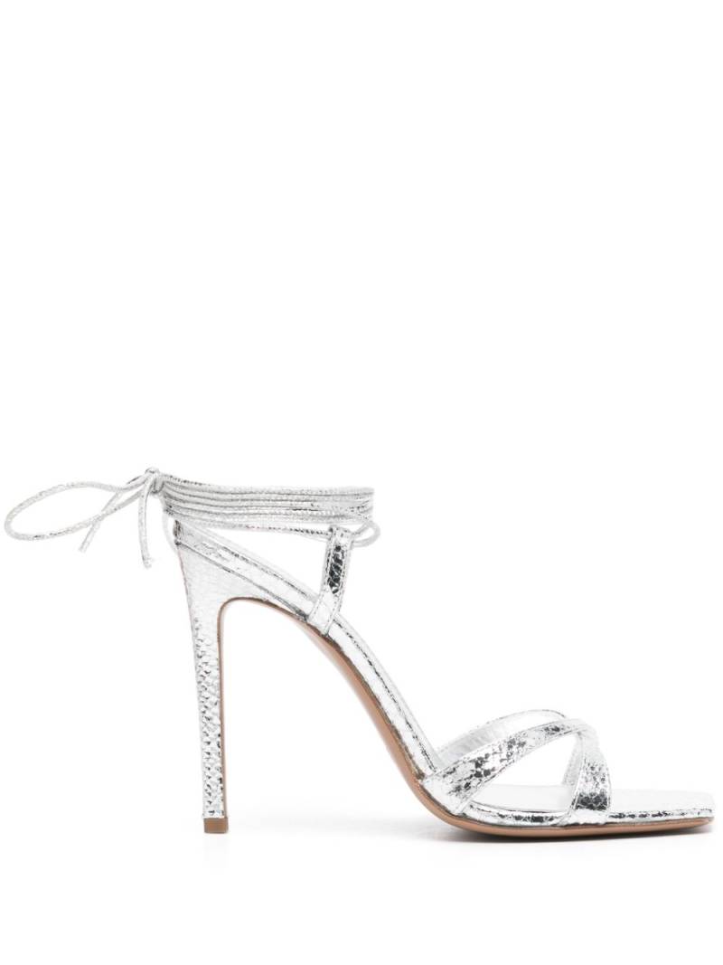 Paris Texas 105mm leather sandals - Silver von Paris Texas