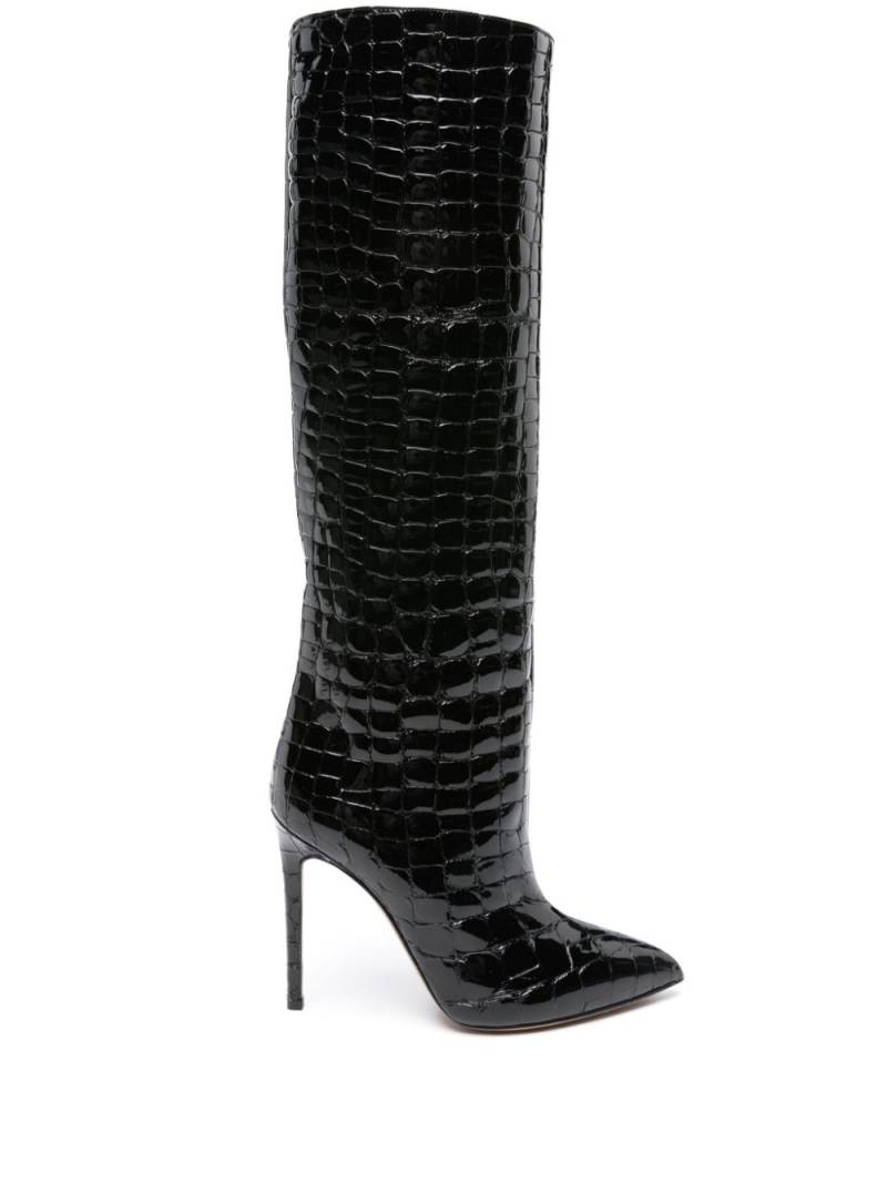 Paris Texas 115mm crocodile-embossed leather boots - Black von Paris Texas