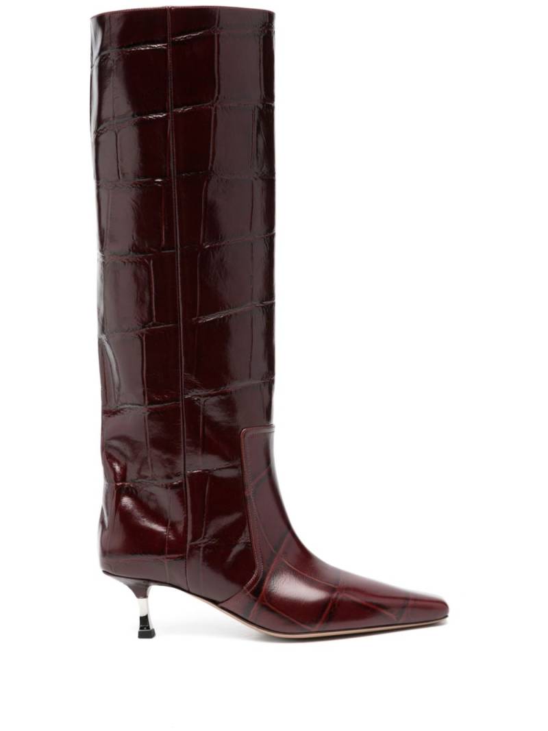 Paris Texas 60mm crocodile-effect boots - Red von Paris Texas