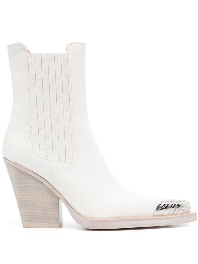 Paris Texas Dallas 100mm cowboy boots - White von Paris Texas