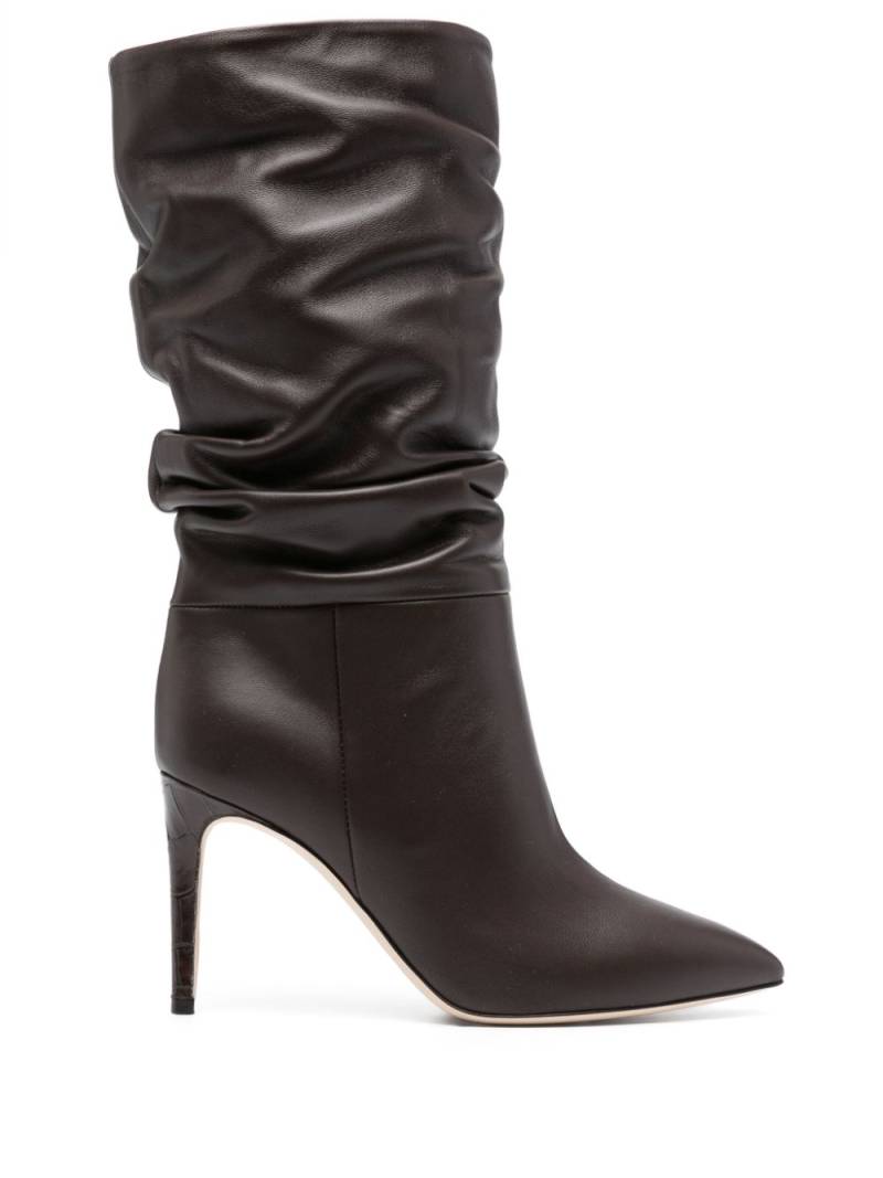 Paris Texas 90mm ruched leather boots - Brown von Paris Texas