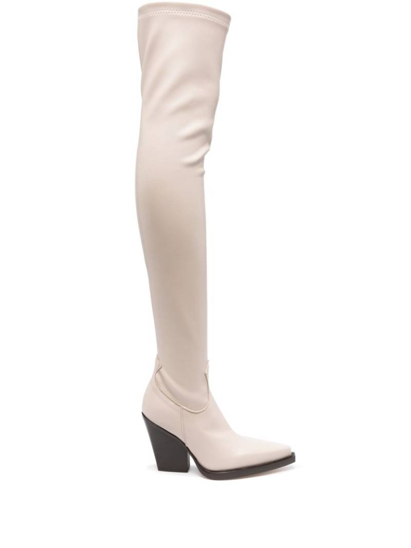 Paris Texas Vegas 100mm thigh-high boots - Neutrals von Paris Texas