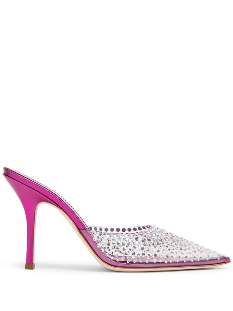 Paris Texas crystal-embellished pointed-toe mules - Pink von Paris Texas