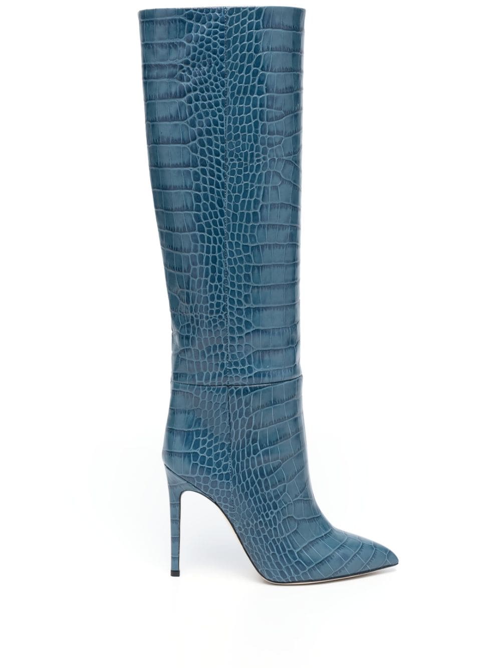 Paris Texas embossed-crocodile 95mm leather knee-high boots - Blue von Paris Texas