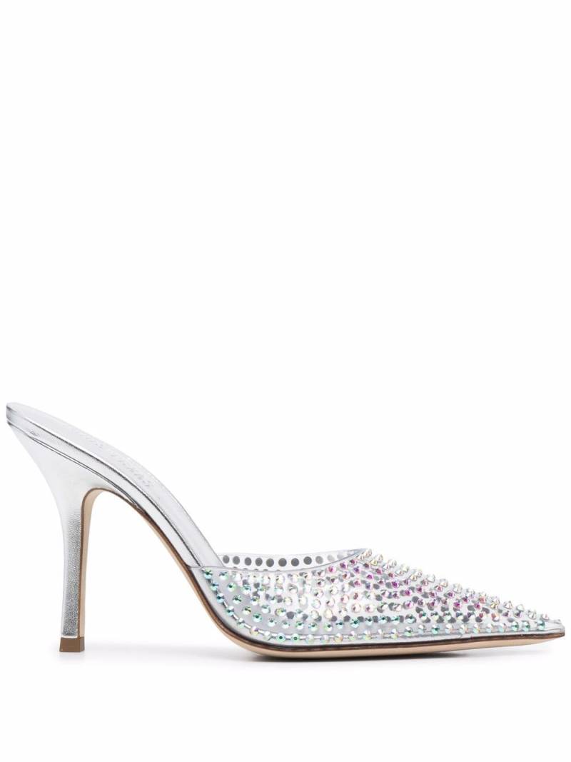 Paris Texas pointed-toe crystal-studded pumps - Silver von Paris Texas