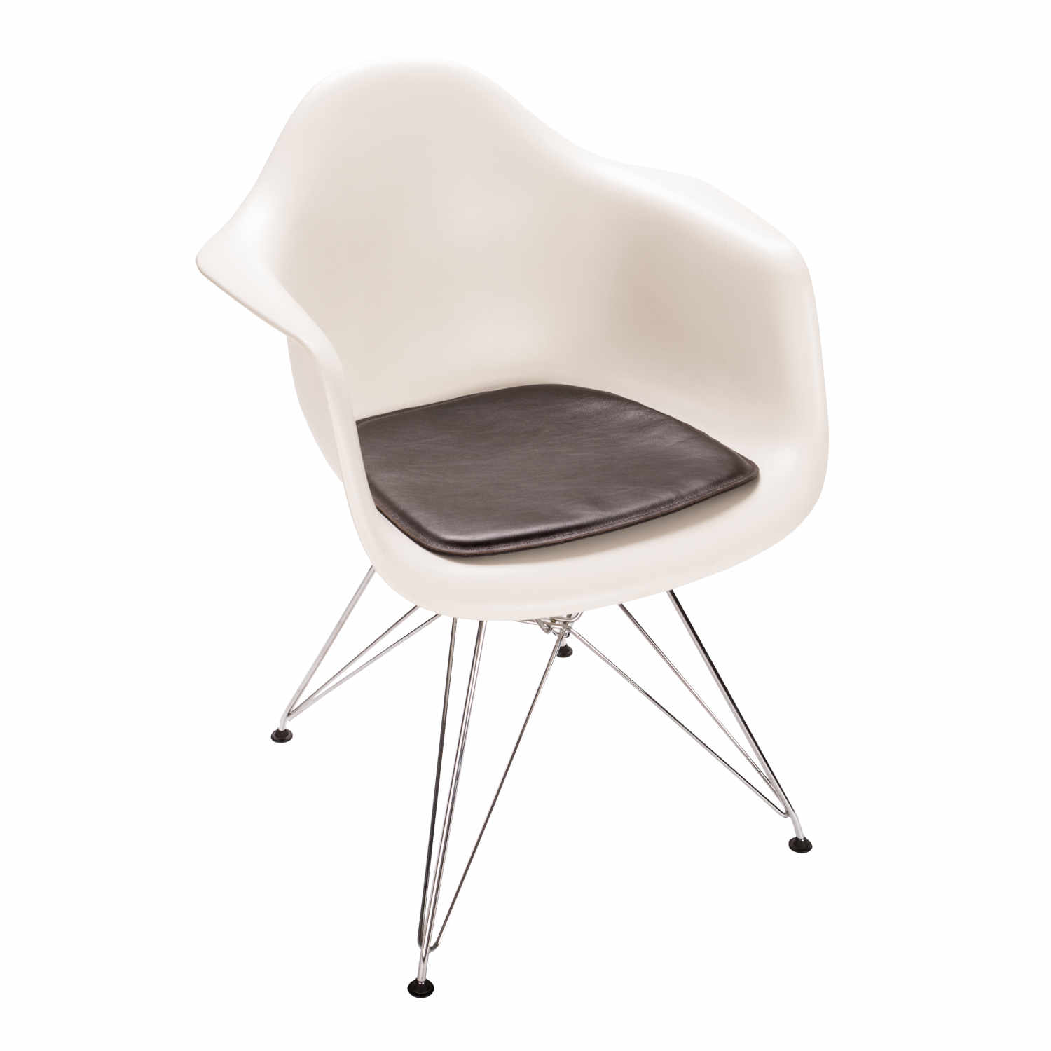 Eames Arm Chair Leder/Filz Sitzkissen, Farbe dunkelbraun 104 von Parkhaus