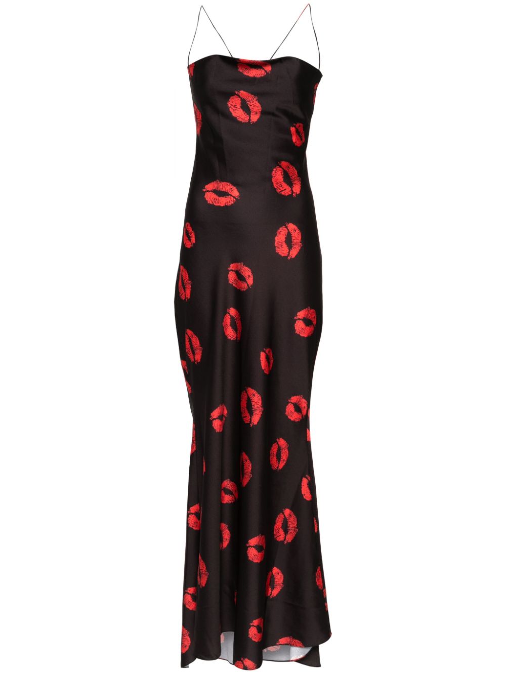 Parlor Kiss-print sleeveless dress - Black von Parlor