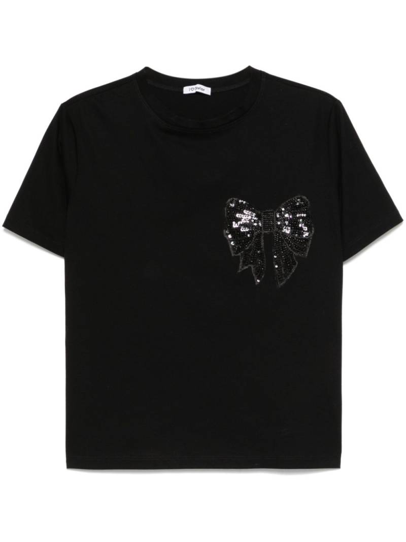 Parlor bow-embroidered T-shirt - Black von Parlor