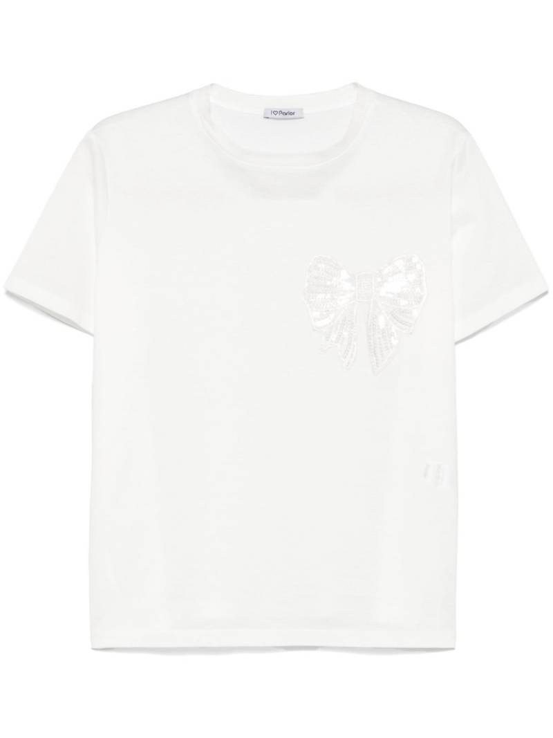 Parlor bow-embroidered T-shirt - White von Parlor