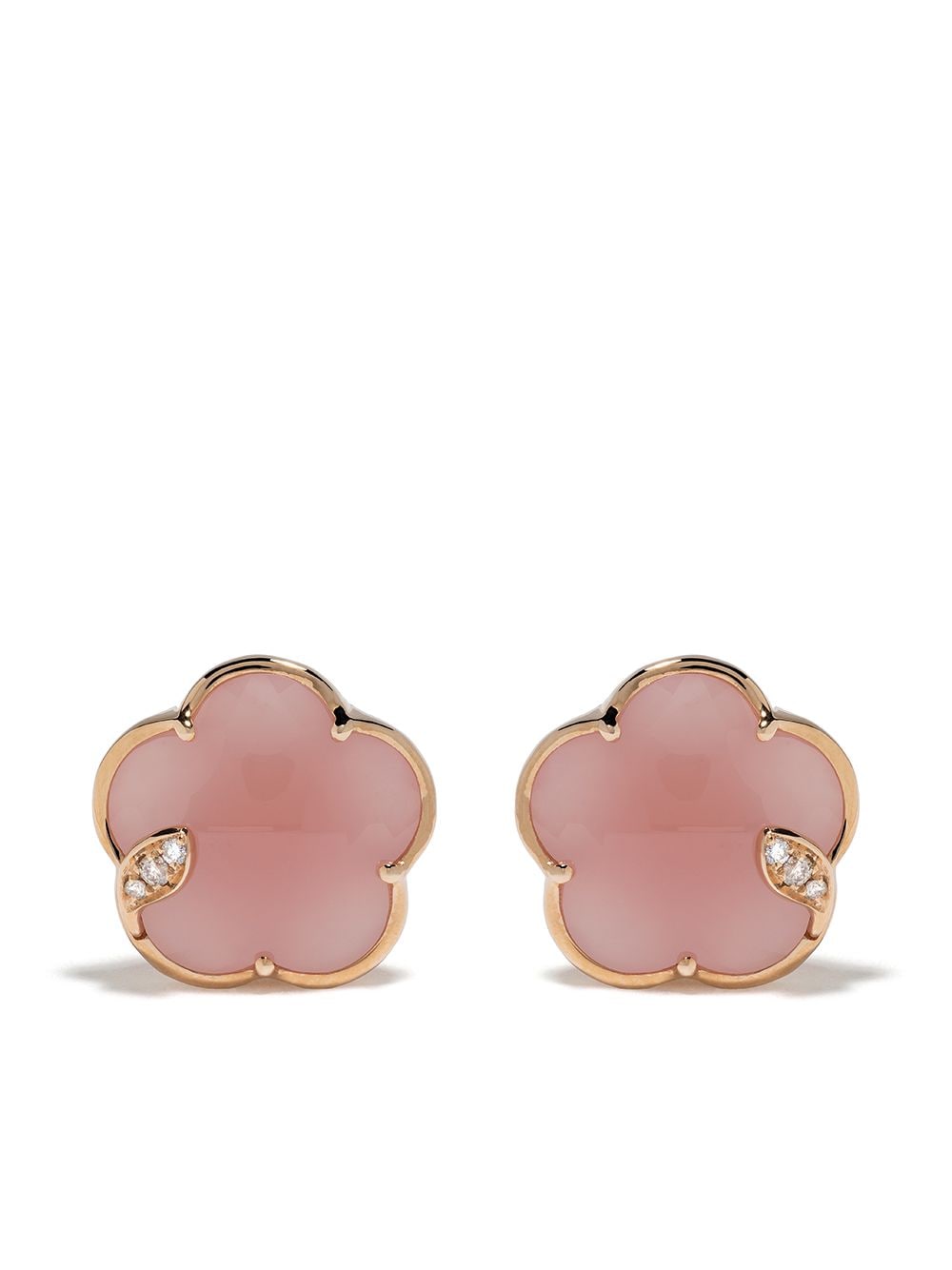 Pasquale Bruni 18kt rose gold Bon Ton rose quartz and diamond studs - Pink von Pasquale Bruni