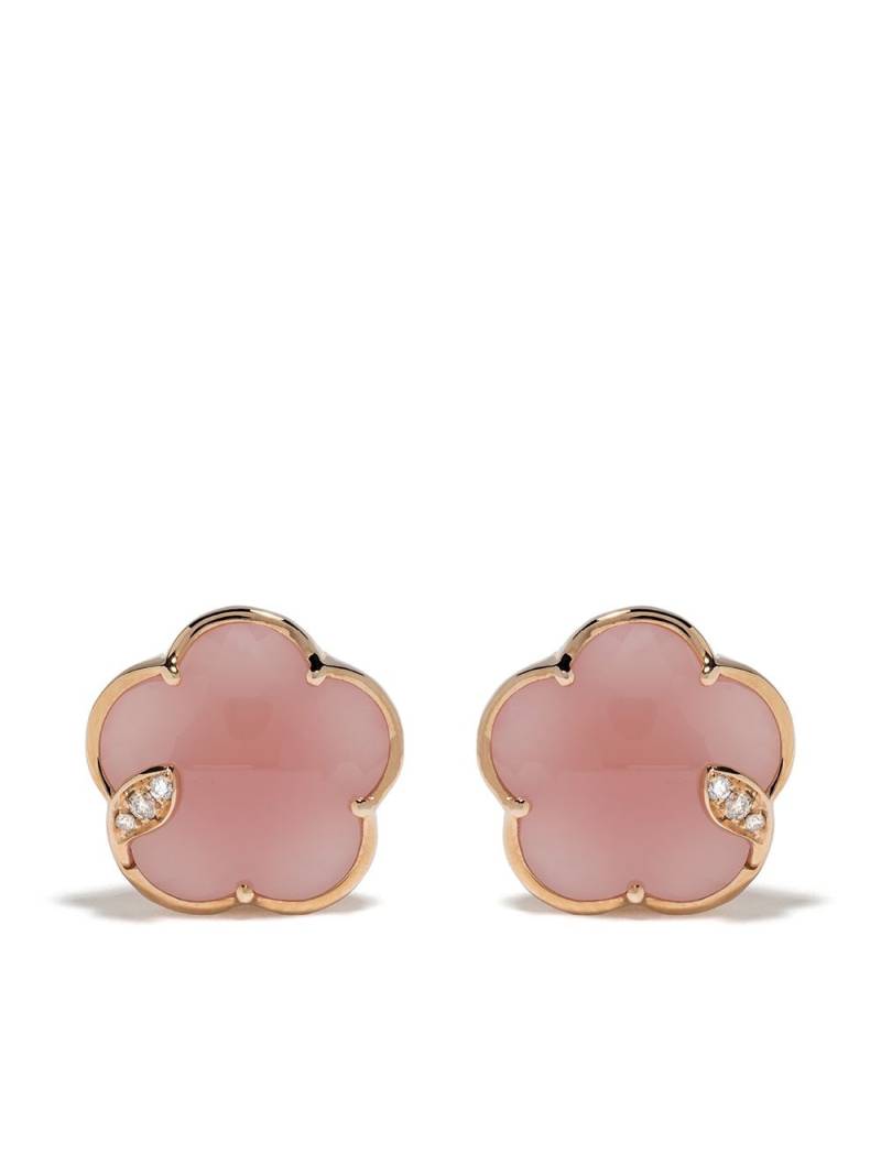 Pasquale Bruni 18kt rose gold Bon Ton rose quartz and diamond studs - Pink von Pasquale Bruni