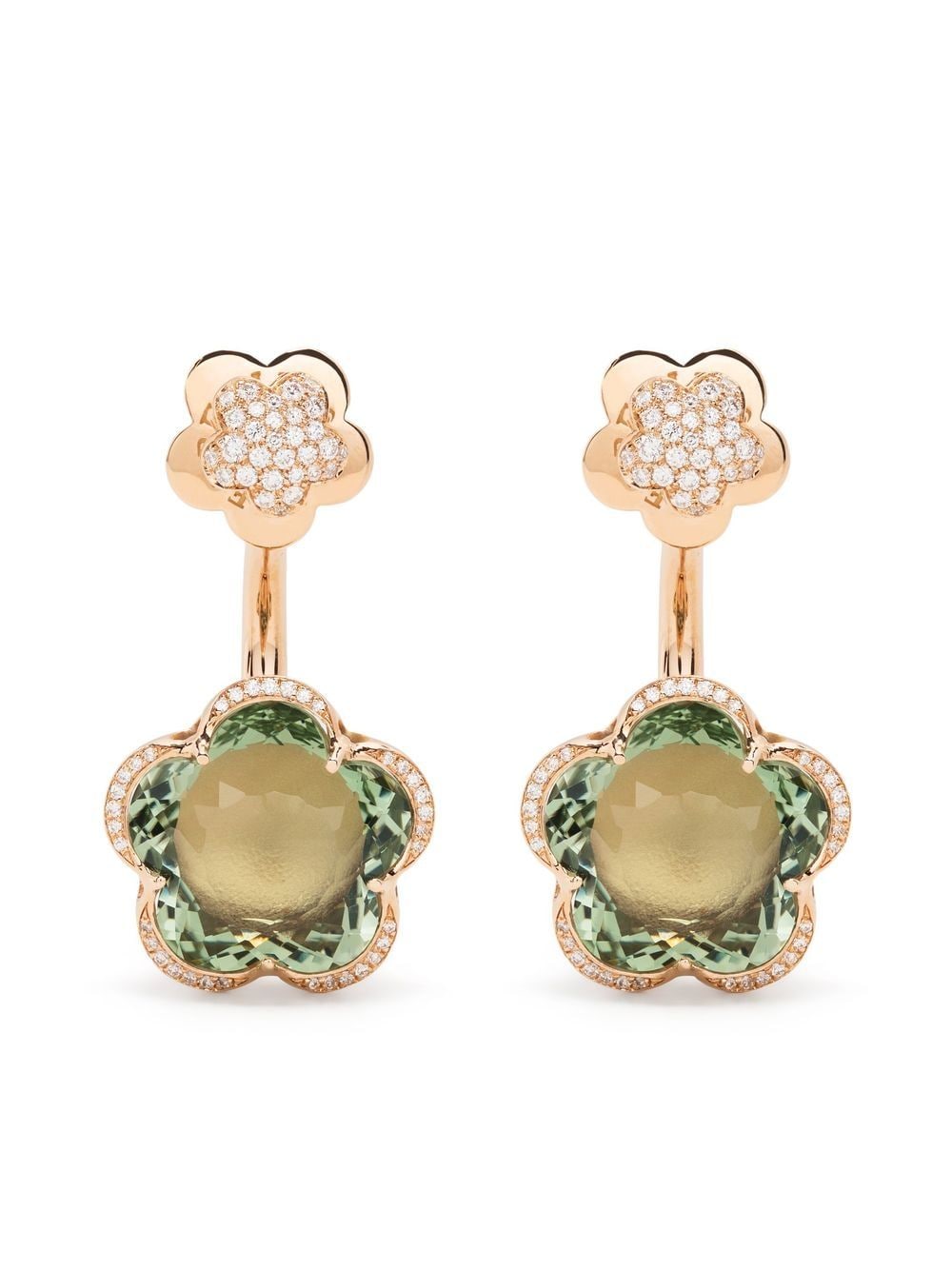 Pasquale Bruni 18kt rose gold Ton Joli prasiolite and diamond earrings - Pink von Pasquale Bruni