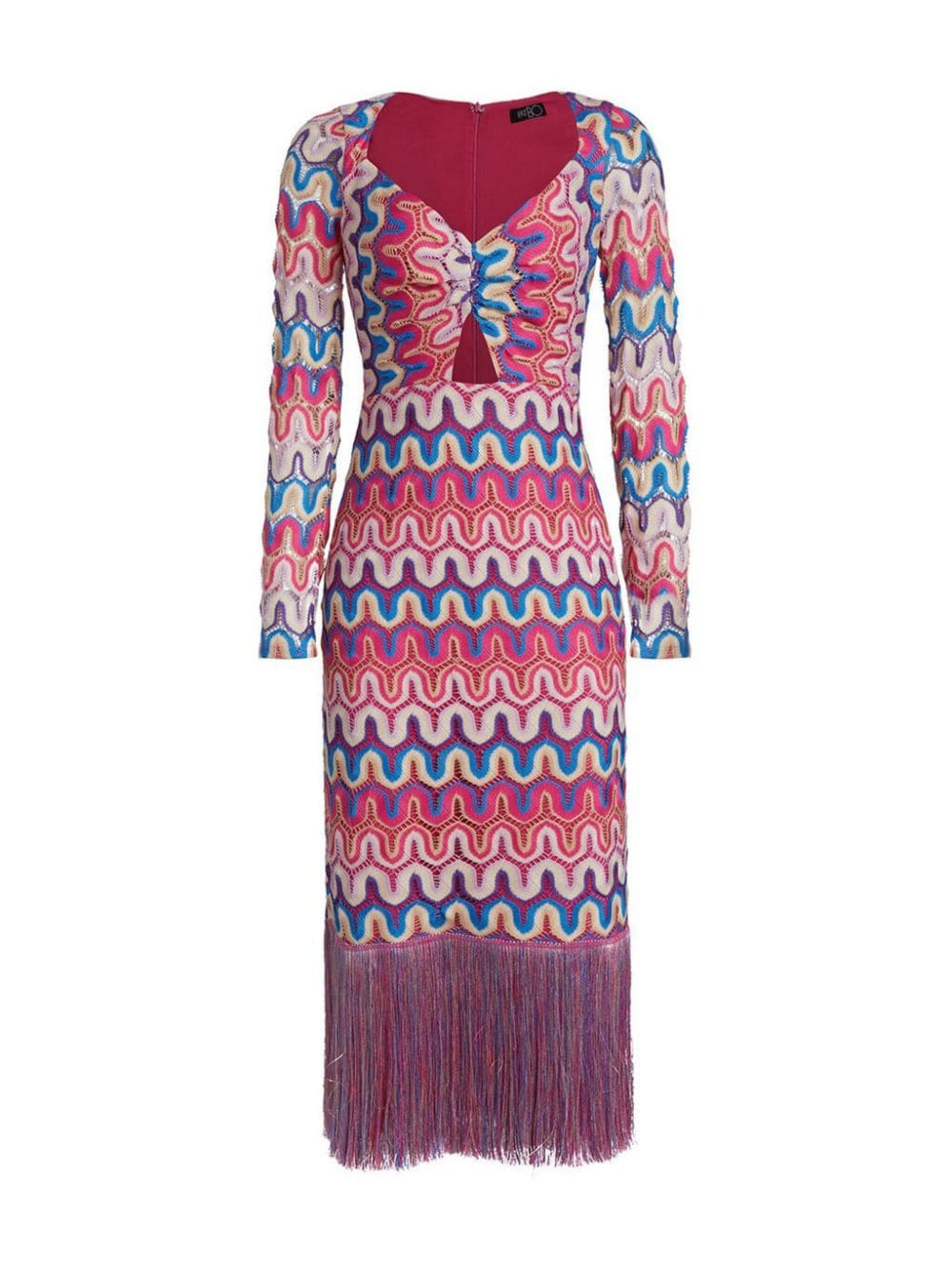 PatBO x Alessandra Ambrosio zigzag crochet midi dress - Pink von PatBO